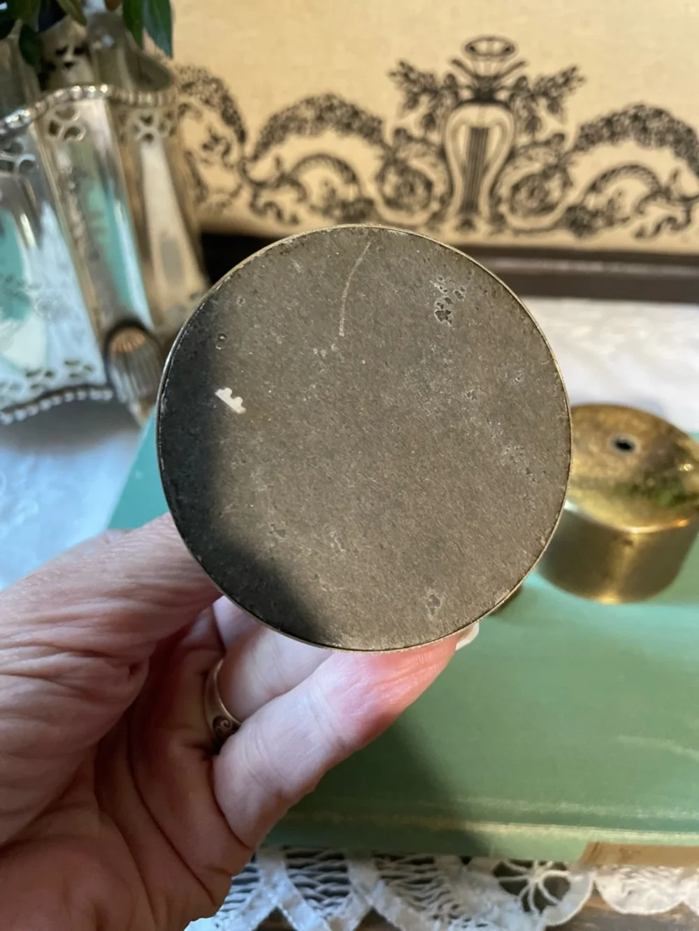 Vintage solid Brass stamp dispenser